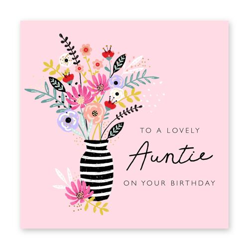 To a Lovely Auntie Flower Vase Card