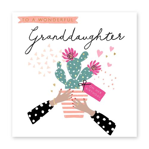 To a Wonderful Granddaughter Cactus Card