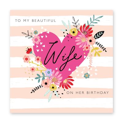 To My Beautiful Wife Heart Card