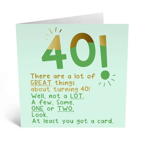 Turning 40 Card