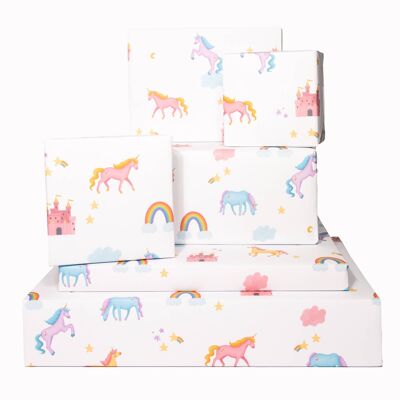 Papier Cadeau Anniversaire Licorne - 1 Feuille