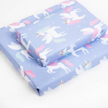 Papier Cadeau Licorne Couronnes de Fleurs - 1 Feuille 3