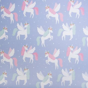 Papier Cadeau Licorne Couronnes de Fleurs - 1 Feuille 4