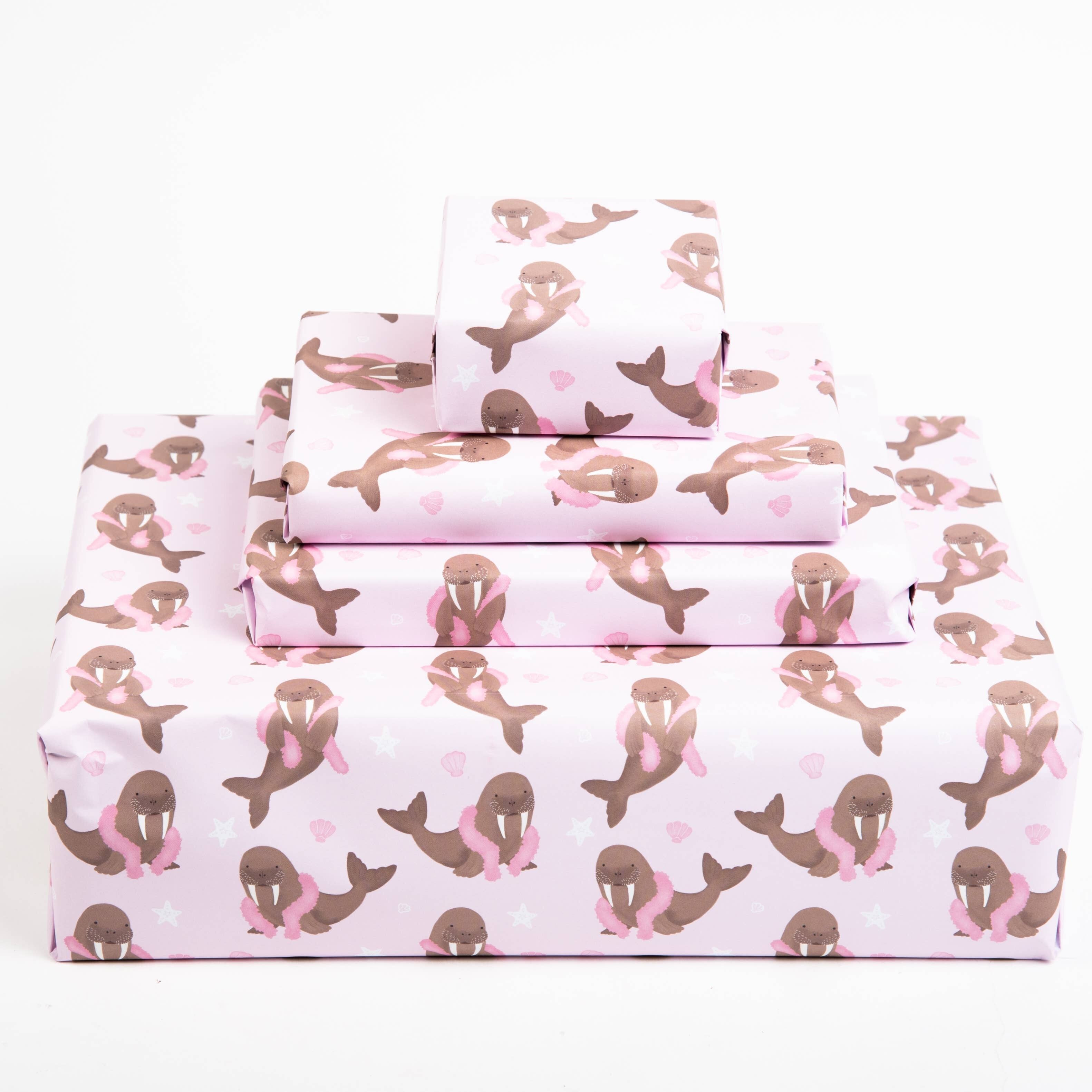 Walross-Geschenkpapier - 1 Blatt