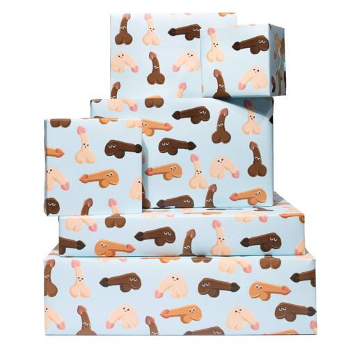 Willies With Faces Wrapping Paper - 1 Sheet