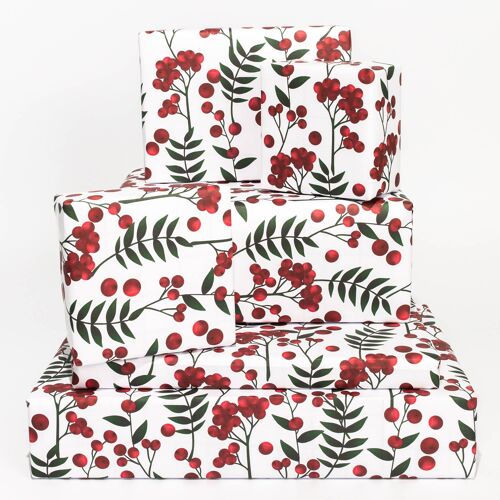 Winter Berries Wrapping Paper - 1 Sheet