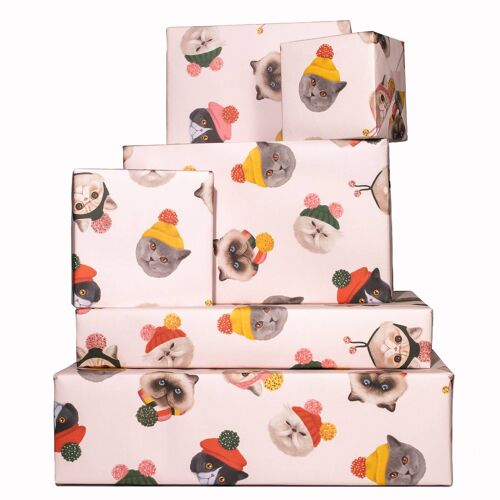 Winter Cats Wrapping Paper - 1 Sheet