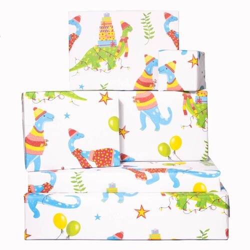 Winter Dinosaurs Wrapping Paper - 1 Sheet