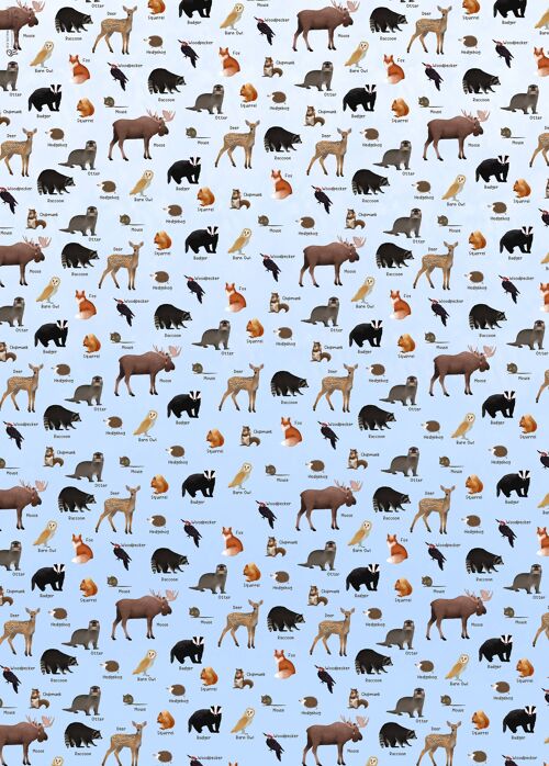 Woodland Animals Wrapping Paper - 1 Sheet