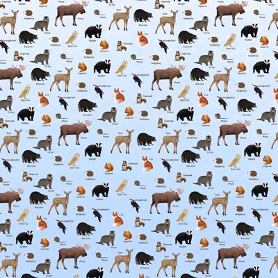 Woodland Animals Wrapping Paper - 1 Sheet