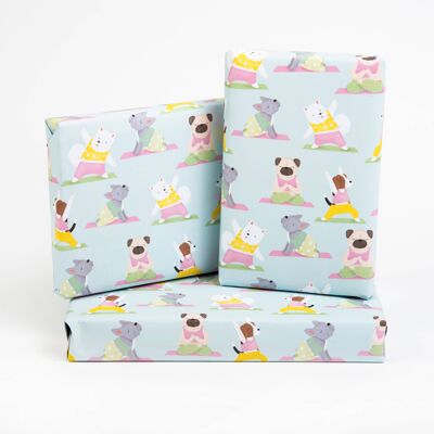 Yoga Dogs Wrapping Paper - 1 Sheet