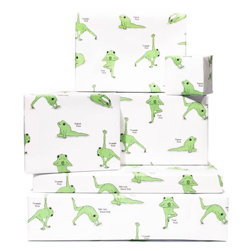Yoga Frogs Wrapping Paper - 1 Sheet