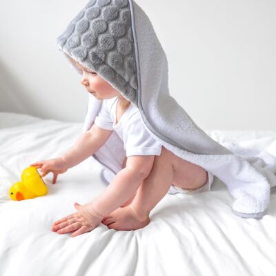 Marshmallow Hooded Towel - Grey