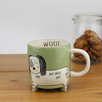 mignon, animal, tasse café, chien