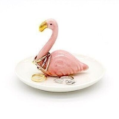 Flamingo ring holder and jewelry tray