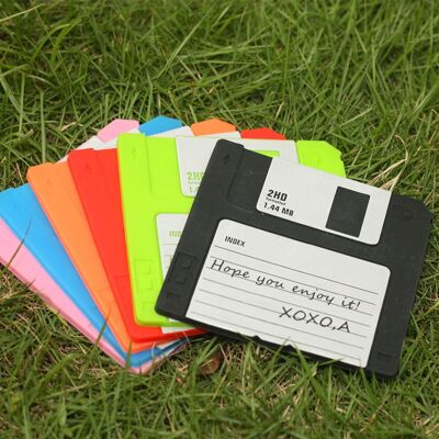 Floppy disk glass coaster