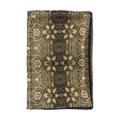 Foulard Acantus 100% Soie Satin Imprimé Art Nouveau