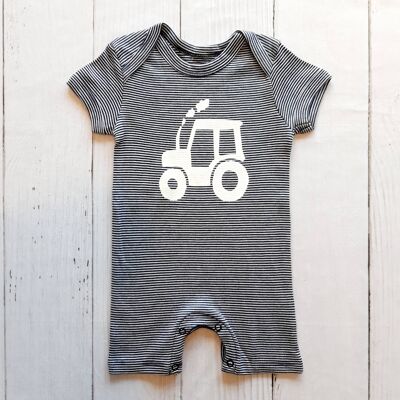 Tractor Playsuit Navy
