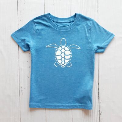 Turtle Kids T Shirt Heather Blue