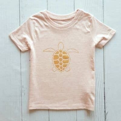 Turtle Kids T Shirt Heather Pink