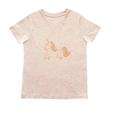 Unicorn Kids T Shirt Pink/Rose Gold