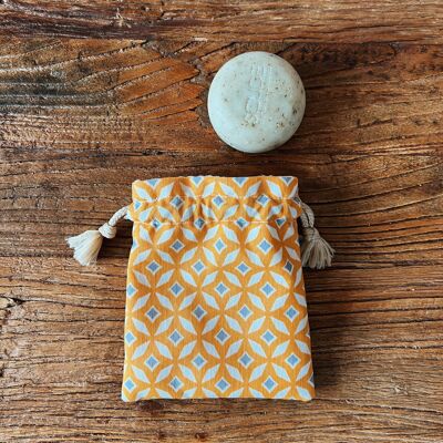 Transport pouch for solid soap - Graphic yellow background