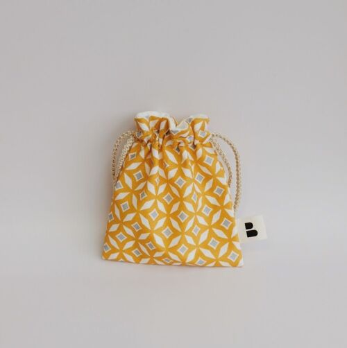 Pochon de transport pour savon solide - Jaune graphique