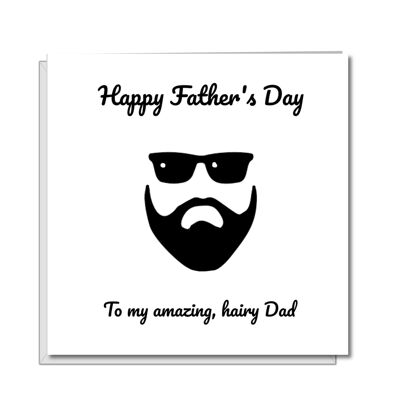 Tarjeta del día del padre con barba para papá - Amazing Hairy Dad