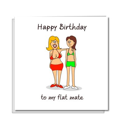 Tarjeta de cumpleaños para mejor amiga - Mujer - Flat Mate