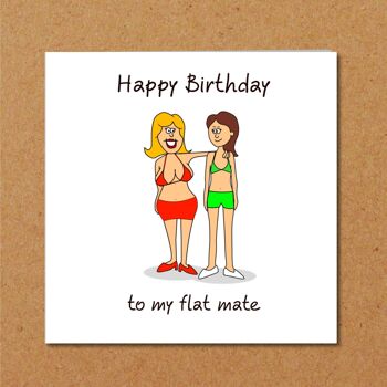 Carte d'anniversaire de meilleur ami - Femme - Flat Mate 2