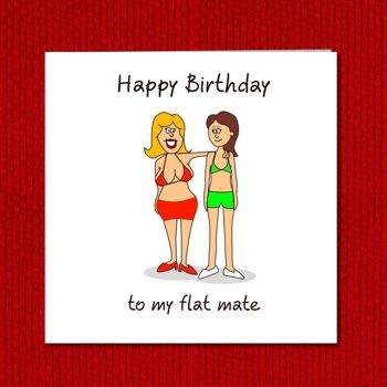 Carte d'anniversaire de meilleur ami - Femme - Flat Mate 3