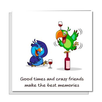 Carte d'anniversaire de l'amitié Best Friends - Perroquets qui rient 1