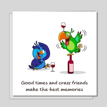 Carte d'anniversaire de l'amitié Best Friends - Perroquets qui rient 2