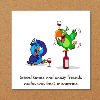 Carte d'anniversaire de l'amitié Best Friends - Perroquets qui rient 3