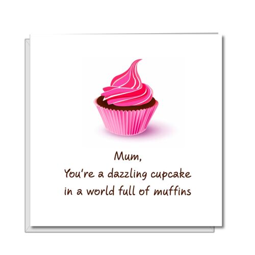 Best Mum Mother's Day Card - Dazzling Cupcake