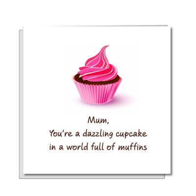 Beste Muttertagskarte – schillernder Cupcake