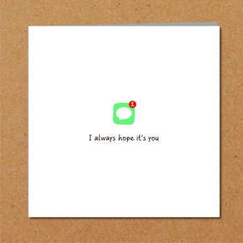 Carte d'anniversaire / Saint Valentin - Message texte Love You 3