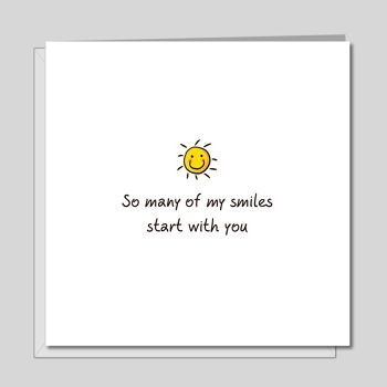 Anniversaire, anniversaire, carte d'ami - Les sourires commencent avec vous 2