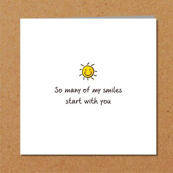 Anniversaire, anniversaire, carte d'ami - Les sourires commencent avec vous 3