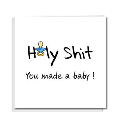 Congratulations New Baby Card - Holy Shit Baby