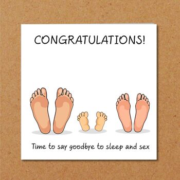 Carte de félicitations pour un nouveau bébé - Dites adieu au sommeil 2