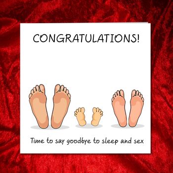 Carte de félicitations pour un nouveau bébé - Dites adieu au sommeil 3