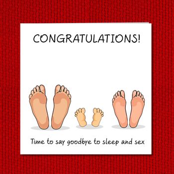 Carte de félicitations pour un nouveau bébé - Dites adieu au sommeil 4