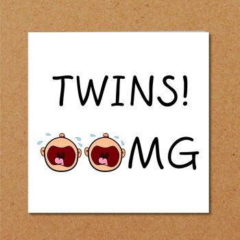 Carte de félicitations pour les nouveaux jumeaux - Twins OMG 2