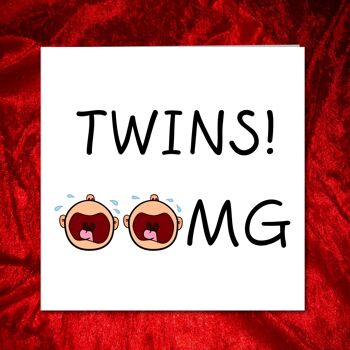 Carte de félicitations pour les nouveaux jumeaux - Twins OMG 3