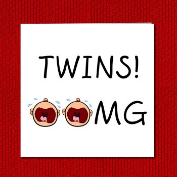 Carte de félicitations pour les nouveaux jumeaux - Twins OMG 4