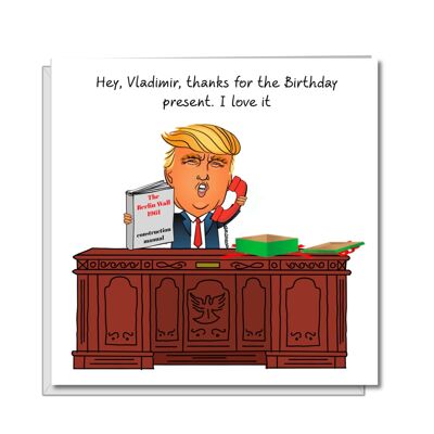 Tarjeta de cumpleaños de Donald Trump - Muro de Berlín Muro mexicano