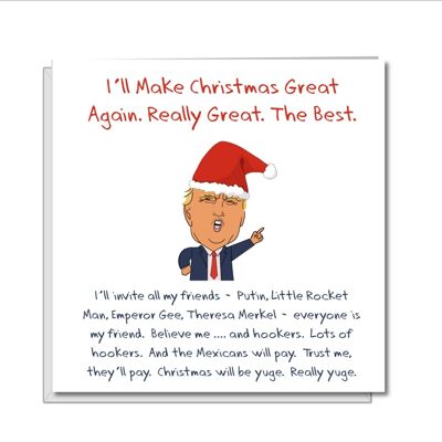 Carte de Noël Donald Trump - Rendre Noël encore plus beau