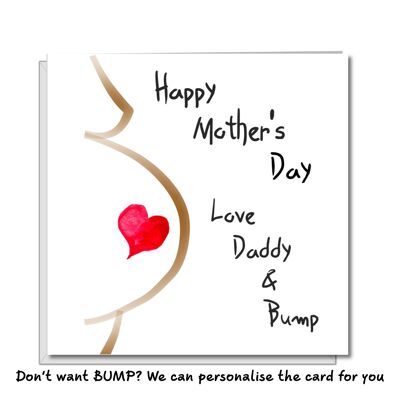 Expecting Mother's Day Card - Brown Pregnant Tummy