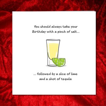 Carte d'anniversaire drôle 18 21 30 - Tequila pincée de sel 3